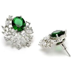 Karatcart Women Green  American Diamond Stud Earrings